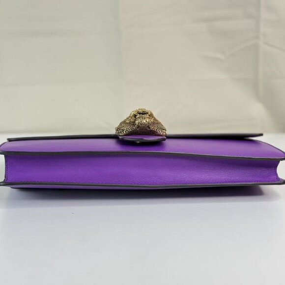 Gucci Purple Animalier Flap Clutch Leather - Picture 8 of 11